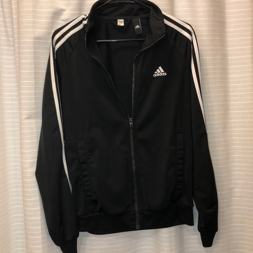 Classic black adidas track jacket